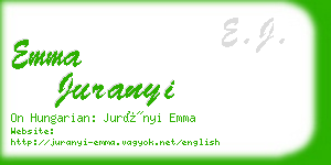 emma juranyi business card